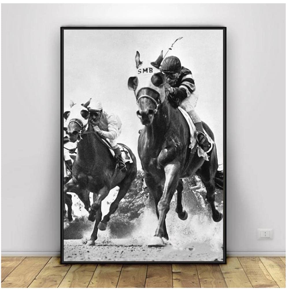 Amazon.co.jp: BINGJIACAI ベルモントパーク競馬クラシックポスター